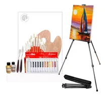 Comprar Bastidor 30x40, Pinceles, Pinturas Al Óleo, Atril.