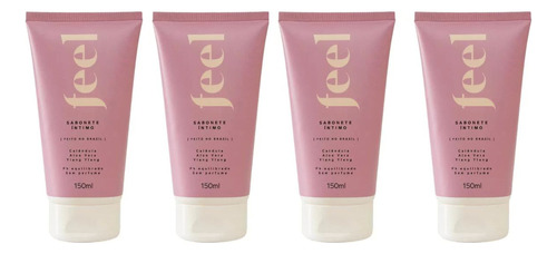 Kit 4 Sabonete Intimo Feminino Refrescante Neutro Feel 150ml