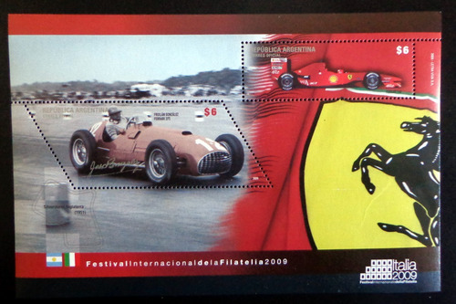 Argentina Deportes, Bloque Gj Hb 208 Ferrari 2009 Mint L9814