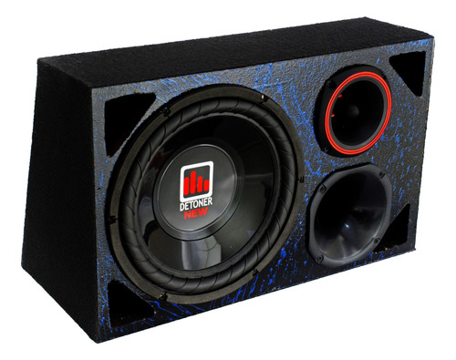 Caixa Trio Carro Detoner 12 Preto + Modulo Taramps Tl 1500