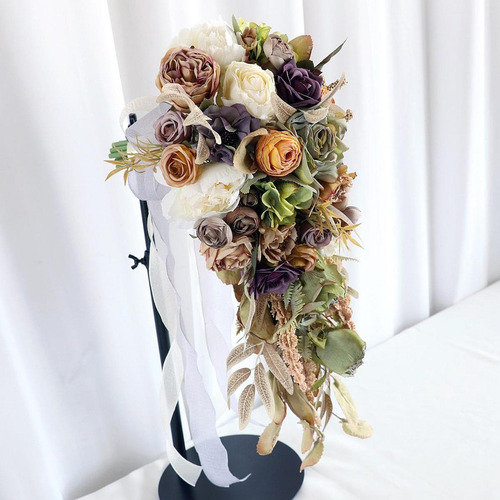 Bouquet Bouquet Novia Sosteniendo El Ramo Elegantes Flores