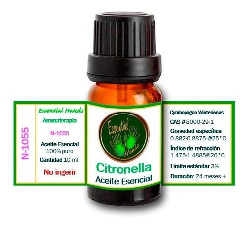 Imagen 1 de 2 de Citronella 10 Ml - Aceite Esencial - Aromaterapia