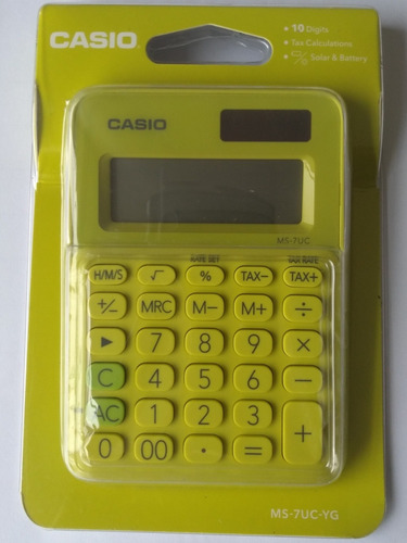 Calculadora Casio Verde 10 Dígitos Ms-7uc-yg