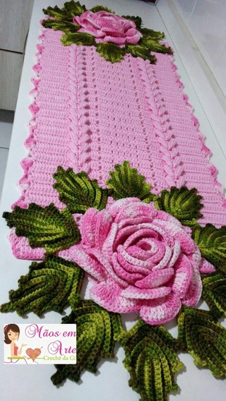 Caminho Mesa Croche Rosa Gigante | MercadoLivre 📦