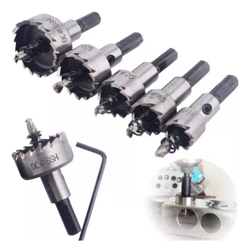 Broca De Acero Inoxidable Para Metal 5 Unids 16 - 30 Mm
