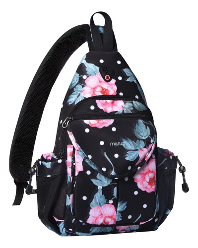 Mochila Con Diseno De Rosas Antirrobo - Negro