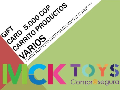 Giftcard Tarjeta Regalo Compras Mcktoys Varios Productos