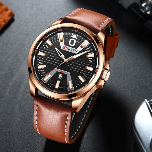 Relógio Masculino Curren Analógico Casual Pulseira De Couro