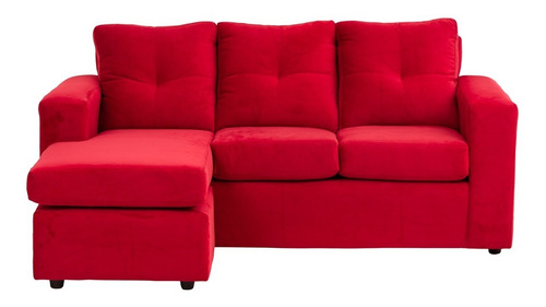 Seccional Emilia Felpa Rojo / Muebles América