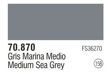 Tinta Medium Sea Grey 70870 Model Color Vallejo Modelismo