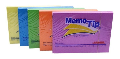 Block De Notas Adhesivas Janel 100 Hojas Neon 7.62x10.2
