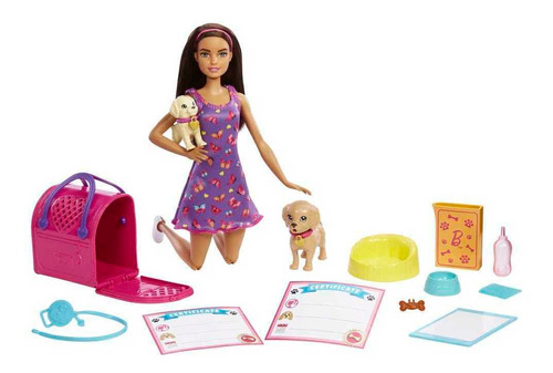 Barbie Set De Juego Adopta Un Perrito Latina Mattel