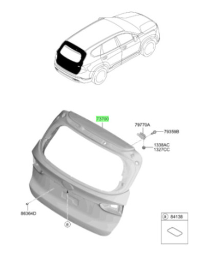 Portalon Original Hyundai Santa Fe 2.5 2020 2024