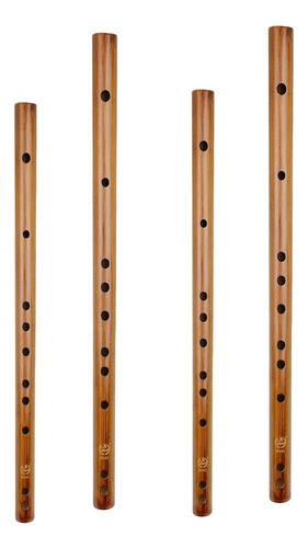 Bake 4x Flauta De Madera Tradicional Instrumento De Sonido