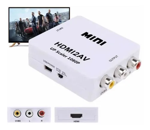 Adaptador Hdmi A Rca Video Ps4 Convertidor Tv Antigua Cable
