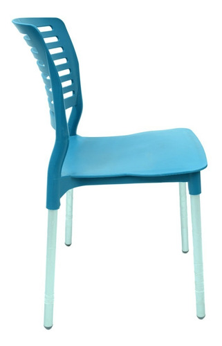 Set De 4 Sillas Galeri Modernas P/ Restaurante- Estructura De La Silla Aluminio Asiento Turquesa
