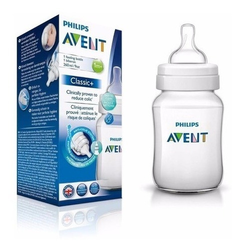 Mamadera Avent Classic X 260ml En Caja - Pañalera Arenita