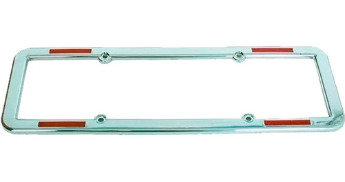 Suporte Moldura De Placa Cromado Com Refletor Para Carro Uni