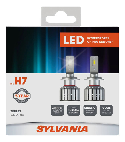 Foco Led De Auto Sylvania H7 Luz Blanca Antiniebla 2 Pz