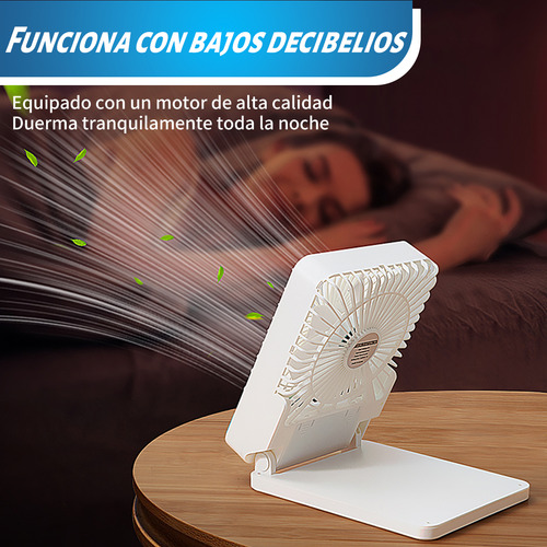 Ventilador De Camping Portátil Recargable Con Luz Led Solar