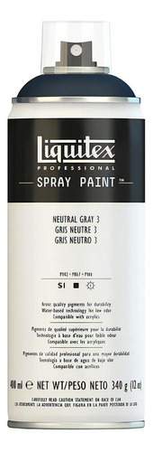 Tinta Spray Base Água Liquitex 400ml 3599 Neutral Grey 3
