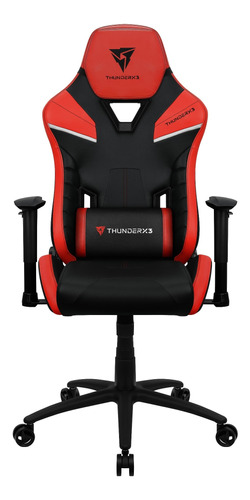 Silla de escritorio ThunderX3 TC5 gamer ergonómica  ember red con tapizado de cuero sintético