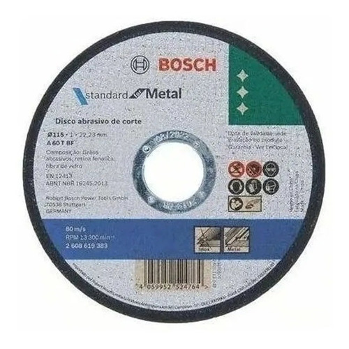 Combo 25 Discos Corte Bosch Amoladora 115 Mm 4.1/2 Inox 1mm