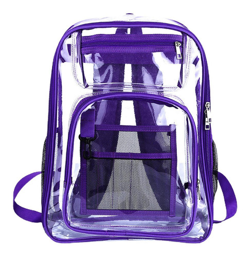 Mochila Transparente Correa Reforzada De Pvc Resistente Al