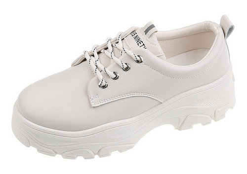 Tenis Blancos Plataforma Zapatos Dama Casual Alta Calidad