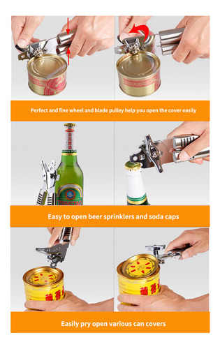 Potente Abrelatas De Acero Inoxidable J | Hardwar 3212
