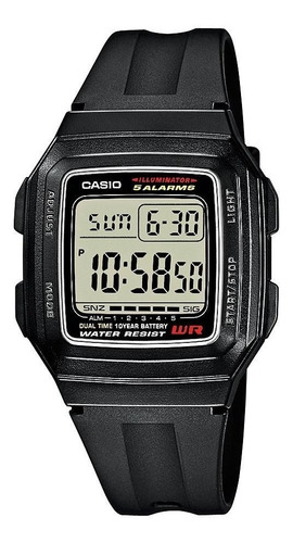 Reloj Casio Original Digital Goma Nuevo  F-201wa-1adf