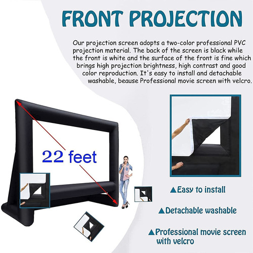 Gyuem 22 Feet Projector Screen - Inflatable Outdoor And Indo