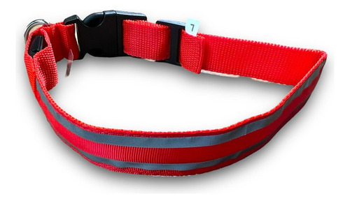 Collar Para Perros Con Cinta Reflectante Y Luz Led