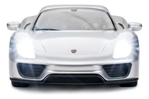 Auto De Juguete Inalambrico Grande 1:14 Color Plateado Personaje Porsche 918 Spyder