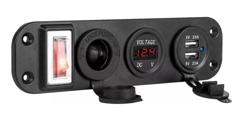 12v/24v Dual Usb Socket Charger Led Voltmeter On-off A