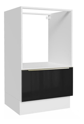 Mueble Para Horno Y Microondas Madesa Lux Sin Encimera Color Blanco/Negro