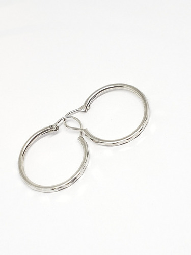 Arracadas De 1.8 Cm De Oro Laminado Rodio 2+estuche R2