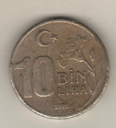 Turquía Moneda De 10.000 Liras Año 1995 - Km 1027.1