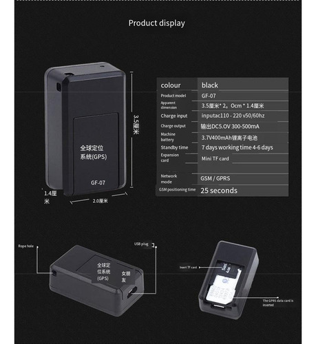Mini Grabadora Activada Por Voz Con Rastreador Gps Para Coch