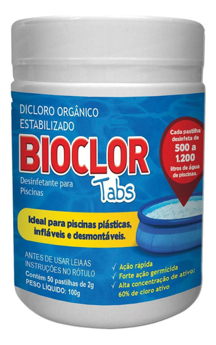 Bioclor - Tratamento De Água Para Piscinas - 50 Pastilhas