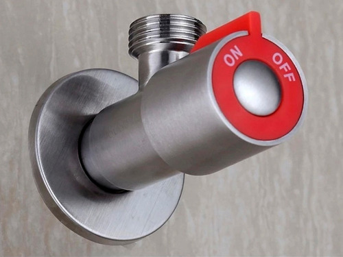 Llave De Arresto De Acero Inoxidable Rojo De 1/2 X 1/2