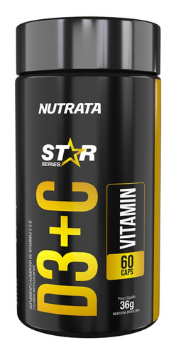 Vitamina D3 + C 500mg - 60 Cápsulas - Nutrata - Vit C + D