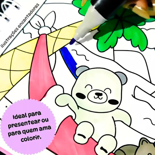 Kit 2 Livros De Colorir Boobie Com 2 Kit 60 Canetinhas Touch
