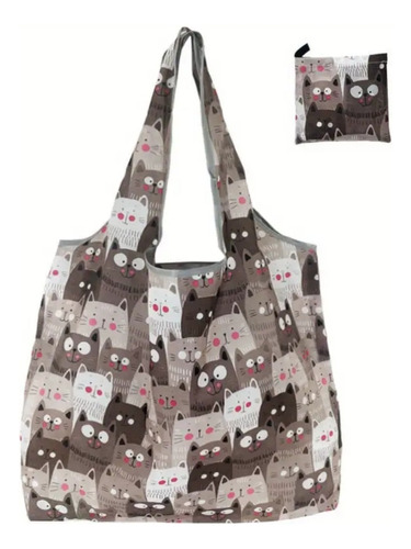 Bolso Plegable, Reutilizable Diseño De Gatos