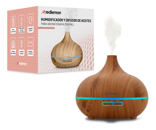 Humidificador Difusor De Aceites Con Control 550ml Redlemon