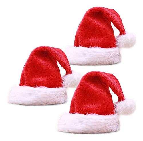 Paquete 3 Sombreros Papa Noel Para Adultos Sombrero Navidad
