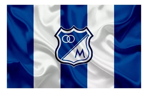 Bandera De Millonarios 1.50x1.00 Cm En Tela Satinada