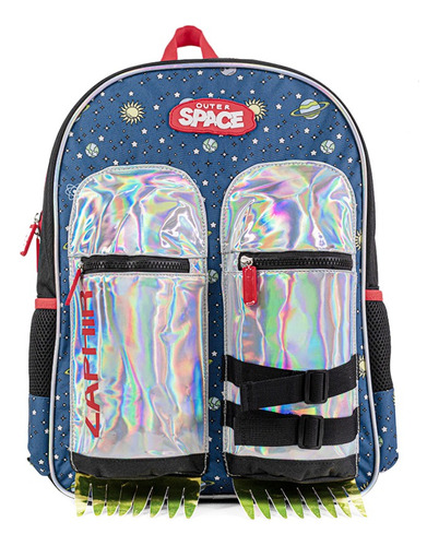 Mochila Espalda Escolar Cohetes Del Espacio 45 Cm