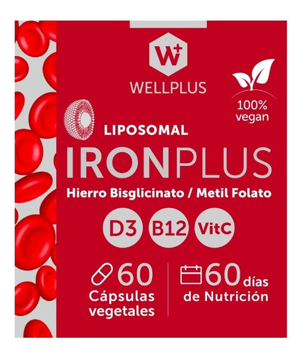 Iron Plus / Hierro Liposomal / Wellplus / 60cáp
