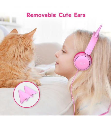 Audifono Para Niño Pequeño Gato Decorativa Limite Seguro